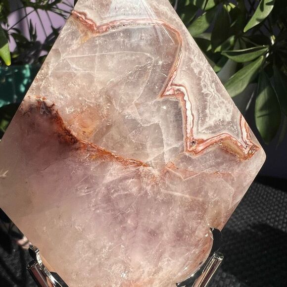 Amethyst and Crazy Lace Agate Mix Diamond with Zodiac Stand (#2) - Picture 6 of 12